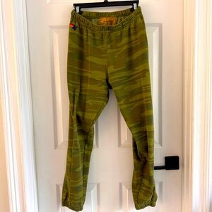 Aviator Nation - Bolt Sweatpants - Unisex - Camouflage w/ Gold Bolt - Large
